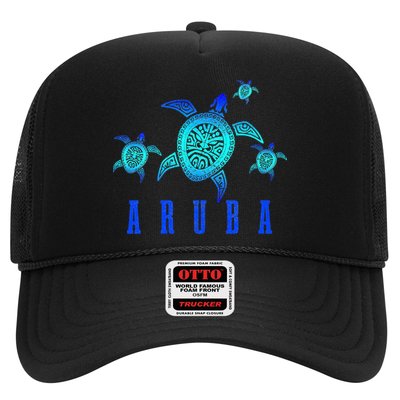 Aruba Sea Turtle Tribal Pattern Scuba Diving Diver Aruba Trucker Hat