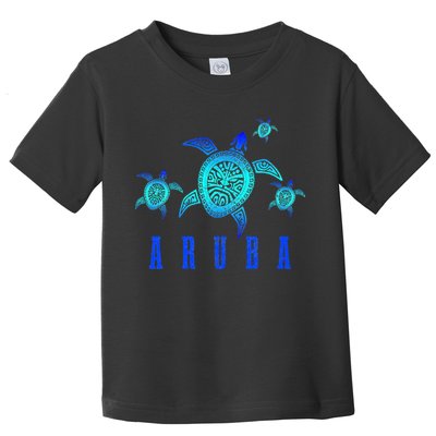 Aruba Sea Turtle Tribal Pattern Scuba Diving Diver Aruba Toddler T-Shirt