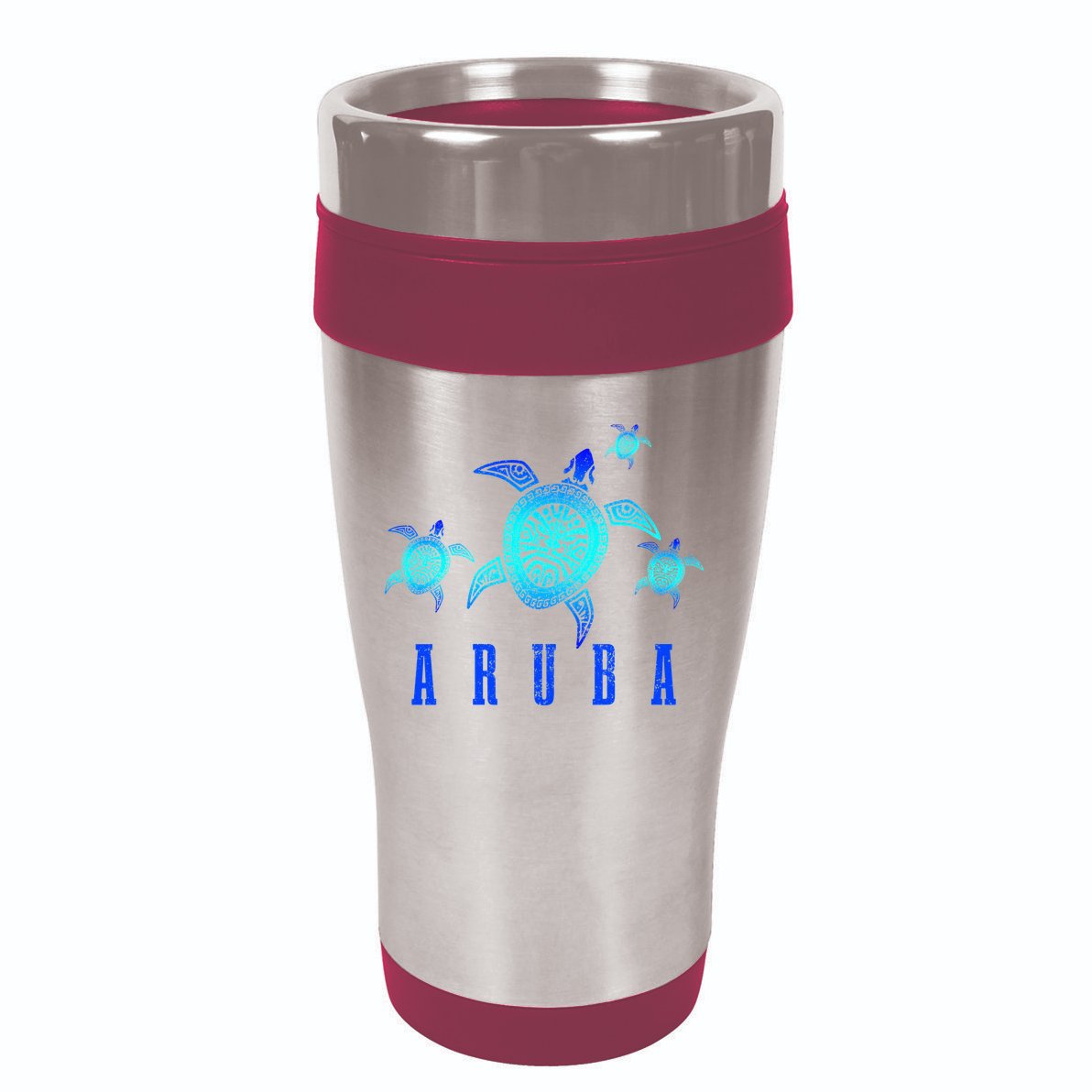 Aruba Sea Turtle Tribal Pattern Scuba Diving Diver Aruba 16oz Travel Tumbler