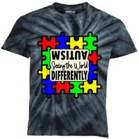 Autism Seeing the World Differently  Child Kids Tie-Dye T-Shirt