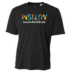 Autism Seeing The World Differently Upside Autism Awareness Cooling Performance Crew T-Shirt