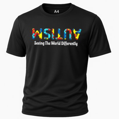Autism Seeing The World Differently Upside Autism Awareness Performance Shirt