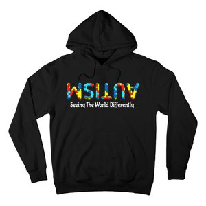 Autism Seeing The World Differently Upside Autism Awareness Hoodie