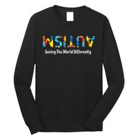 Autism Seeing The World Differently Upside Autism Awareness Long Sleeve Shirt