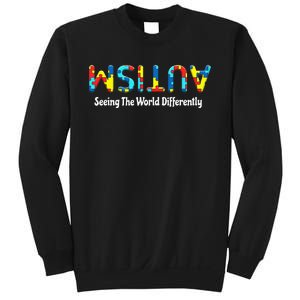 Autism Seeing The World Differently Upside Autism Awareness Sweatshirt