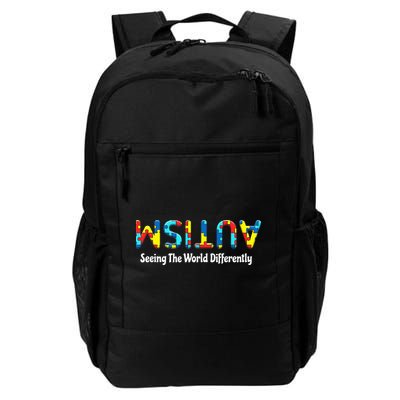 Autism Seeing The World Differently Upside Autism Awareness Backpack