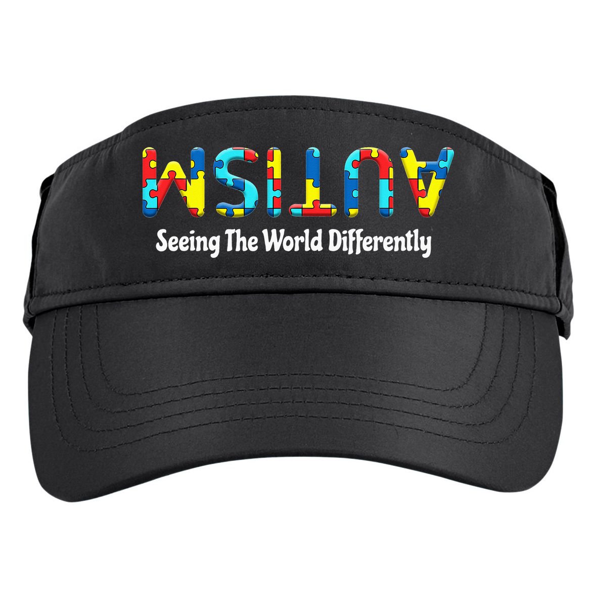 Autism Seeing The World Differently Upside Autism Awareness Adult Drive Performance Visor