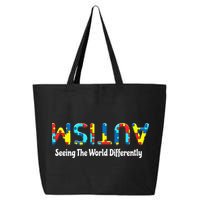 Autism Seeing The World Differently Upside Autism Awareness 25L Jumbo Tote