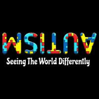 Autism Seeing The World Differently Upside Autism Awareness Pom Pom 12in Knit Beanie