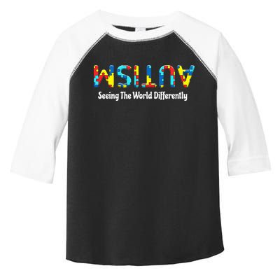 Autism Seeing The World Differently Upside Autism Awareness Toddler Fine Jersey T-Shirt