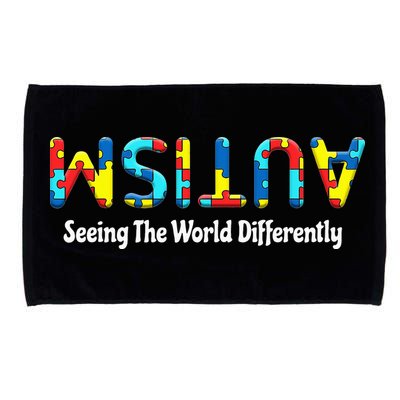 Autism Seeing The World Differently Upside Autism Awareness Microfiber Hand Towel