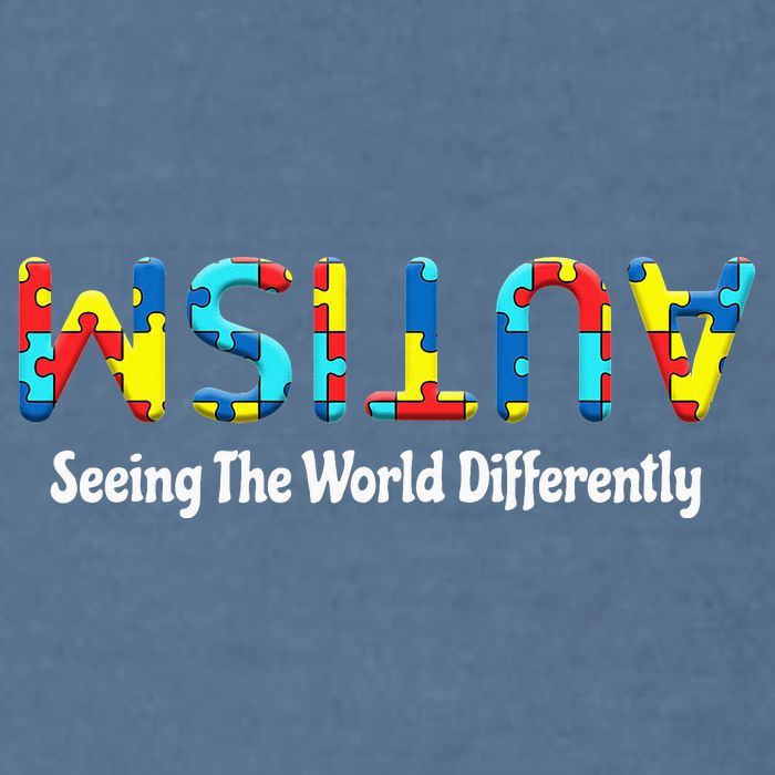 Autism Seeing The World Differently Upside Autism Awareness Garment-Dyed Sweatshirt
