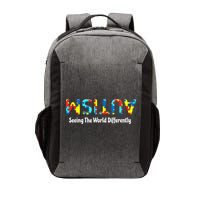 Autism Seeing The World Differently Upside Autism Awareness Vector Backpack