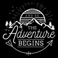 And So The Adventure Begins Adventure Camping 7-Panel Snapback Hat