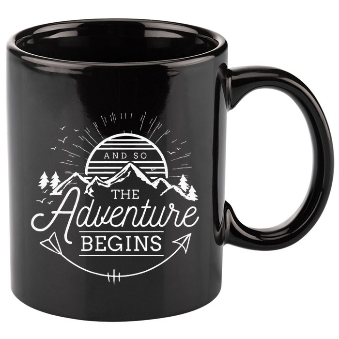 And So The Adventure Begins Adventure Camping 11oz C Handle Ceramic Mug