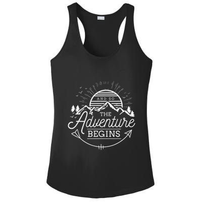 And So The Adventure Begins Adventure Camping Ladies PosiCharge Competitor Racerback Tank