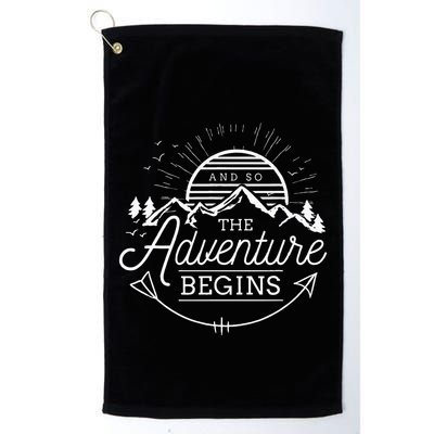 And So The Adventure Begins Adventure Camping Golf Towel