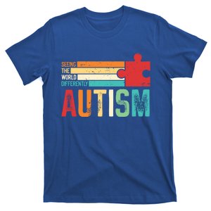 Autism Seeing The World Differently Puzzle Piece Great Gift T-Shirt