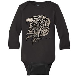 Aztec Skull T Calabera Azteca Baby Long Sleeve Bodysuit