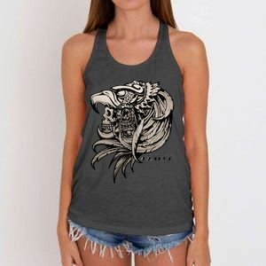 Aztec Skull T Calabera Azteca Women's Knotted Racerback Tank