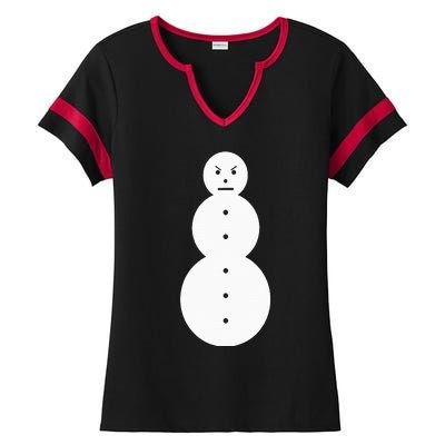 Angry Snowman The J.E.E.Z.Y Snowman Ladies Halftime Notch Neck Tee