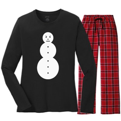 Angry Snowman The J.E.E.Z.Y Snowman Women's Long Sleeve Flannel Pajama Set 