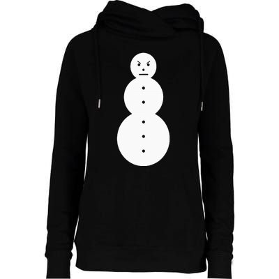 Angry Snowman The J.E.E.Z.Y Snowman Womens Funnel Neck Pullover Hood