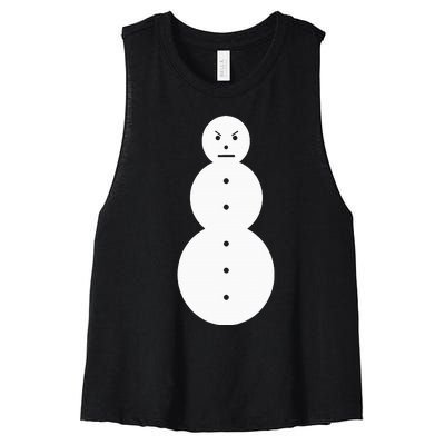 Angry Snowman The J.E.E.Z.Y Snowman Women's Racerback Cropped Tank