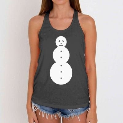 Angry Snowman The J.E.E.Z.Y Snowman Women's Knotted Racerback Tank