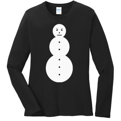 Angry Snowman The J.E.E.Z.Y Snowman Ladies Long Sleeve Shirt