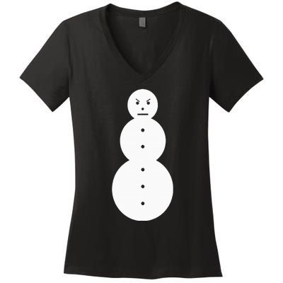 Angry Snowman The J.E.E.Z.Y Snowman Women's V-Neck T-Shirt