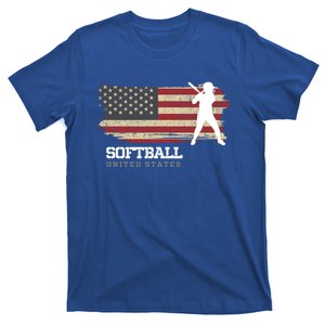 American Softball Team Usa Flag Softball Gift T-Shirt