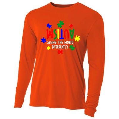 Autism Seeing The World Differently Cute Gift Cooling Performance Long Sleeve Crew