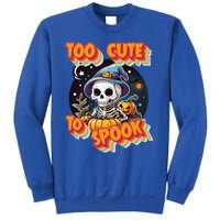 Adorable Skeleton Too Cute To Spook Design Gift Sweatshirt