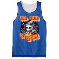 Adorable Skeleton Too Cute To Spook Design Gift Mesh Reversible Basketball Jersey Tank