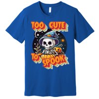 Adorable Skeleton Too Cute To Spook Design Gift Premium T-Shirt