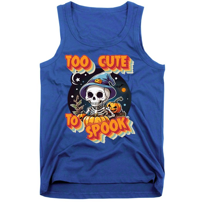 Adorable Skeleton Too Cute To Spook Design Gift Tank Top