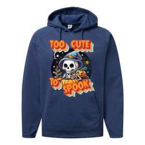 Adorable Skeleton Too Cute To Spook Design Gift Performance Fleece Hoodie