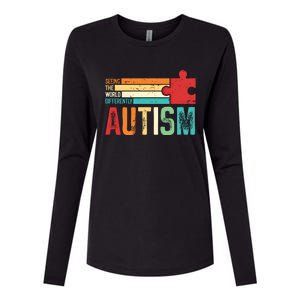 Autism Seeing The World Differently Puzzle Piece Gift Womens Cotton Relaxed Long Sleeve T-Shirt