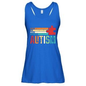 Autism Seeing The World Differently Puzzle Piece Gift Ladies Essential Flowy Tank