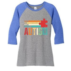 Autism Seeing The World Differently Puzzle Piece Gift Women's Tri-Blend 3/4-Sleeve Raglan Shirt