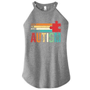 Autism Seeing The World Differently Puzzle Piece Gift Women's Perfect Tri Rocker Tank