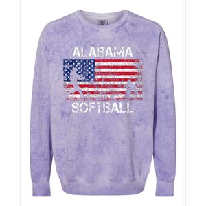 Alabama Softball Team American Flag Gift Colorblast Crewneck Sweatshirt