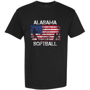 Alabama Softball Team American Flag Gift Garment-Dyed Heavyweight T-Shirt