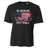 Alabama Softball Team American Flag Gift Cooling Performance Crew T-Shirt