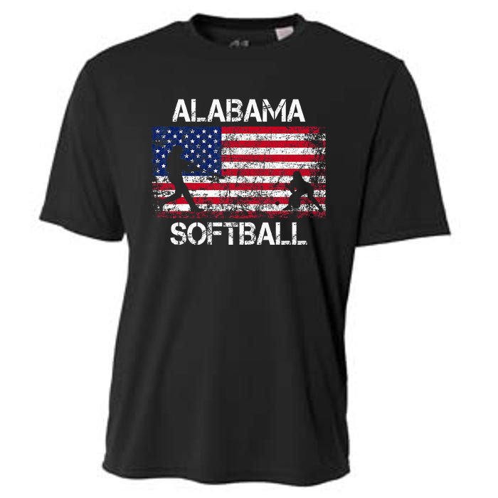 Alabama Softball Team American Flag Gift Cooling Performance Crew T-Shirt