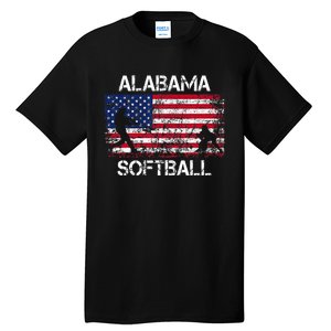 Alabama Softball Team American Flag Gift Tall T-Shirt