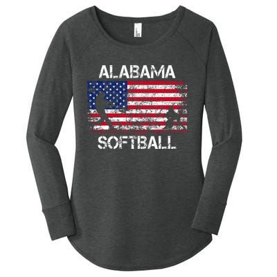 Alabama Softball Team American Flag Gift Women's Perfect Tri Tunic Long Sleeve Shirt