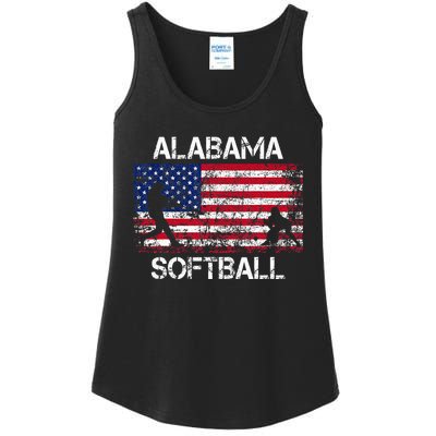 Alabama Softball Team American Flag Gift Ladies Essential Tank