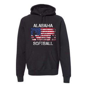 Alabama Softball Team American Flag Gift Premium Hoodie